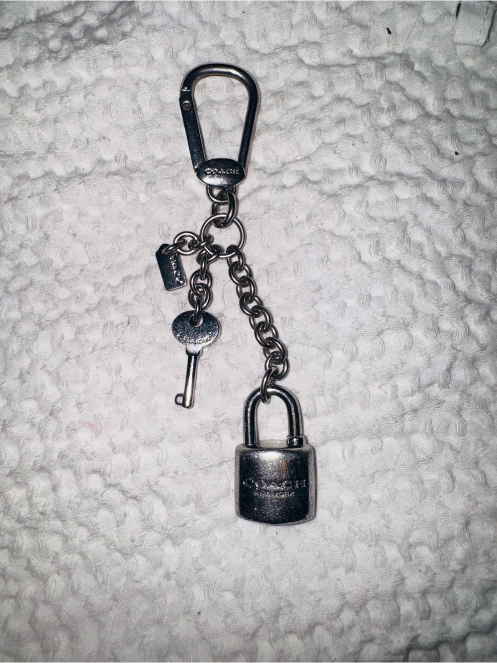 Coach Lock and Key Bag Charm, fob, keychain. Used.